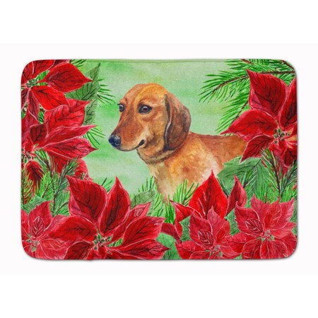 Carolines Treasures Dachshund Poinsettas Machine Washable Memory Foam Mat CK1300RUG
